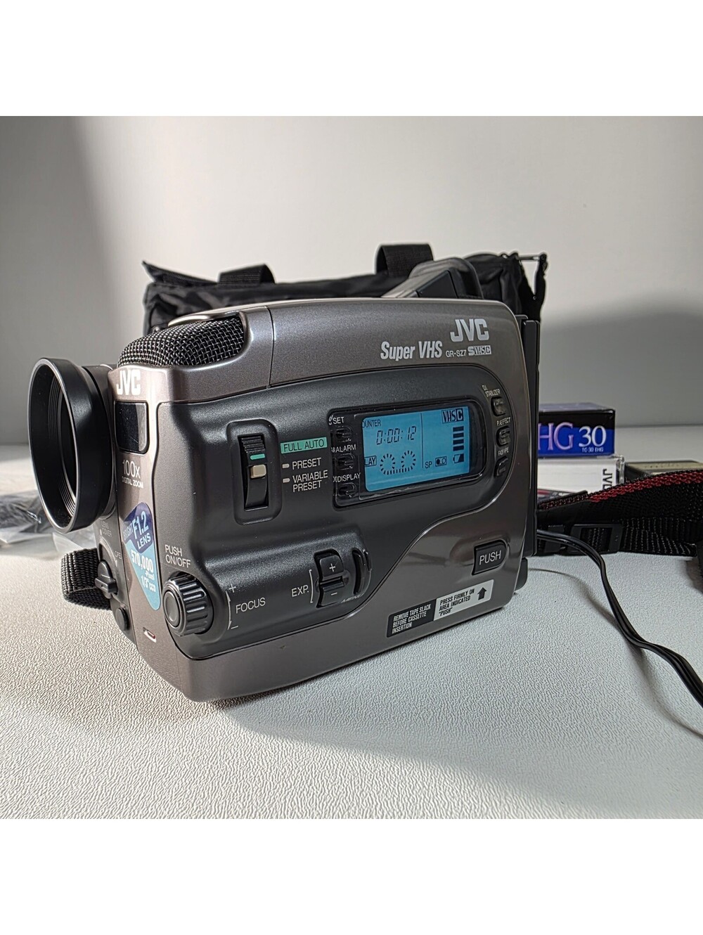 JVC GR-SZ7U Super VHS-C Camcorder Bundle Tested Working Nice Model Excellent